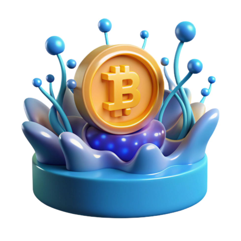 Cryptocurrency Growth Abstract 3D Bitcoin Render png