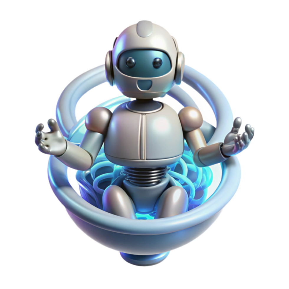 Friendly Robot in Digital Vortex AI, Technology, and Innovation png