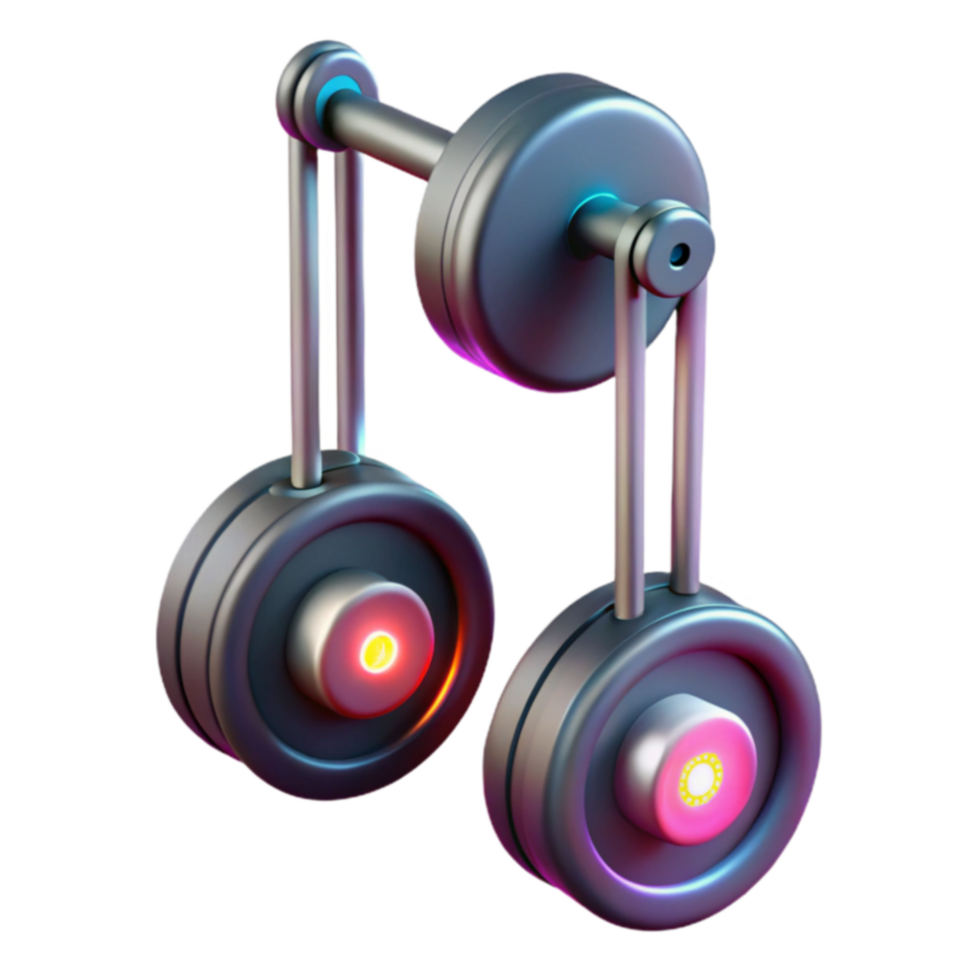 Interconnected Circular Mechanisms 3D Render png