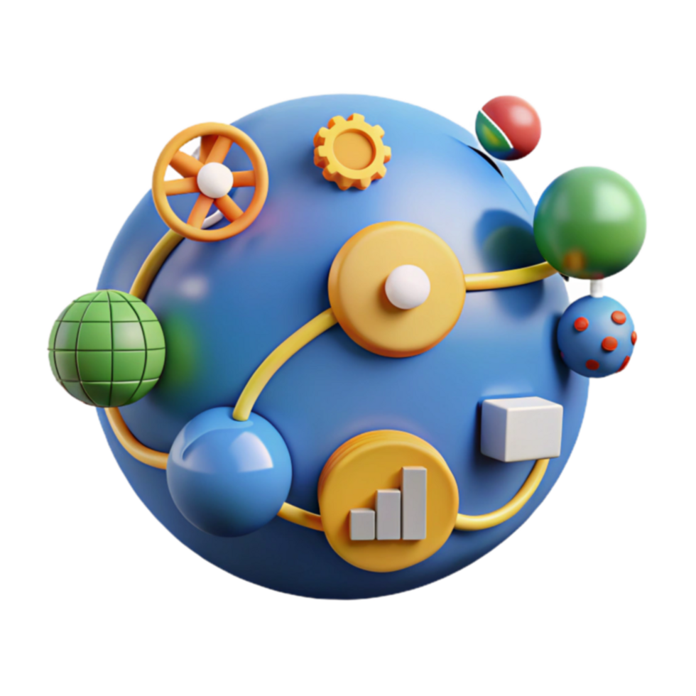 global red interconectado sistemas y datos visualización png