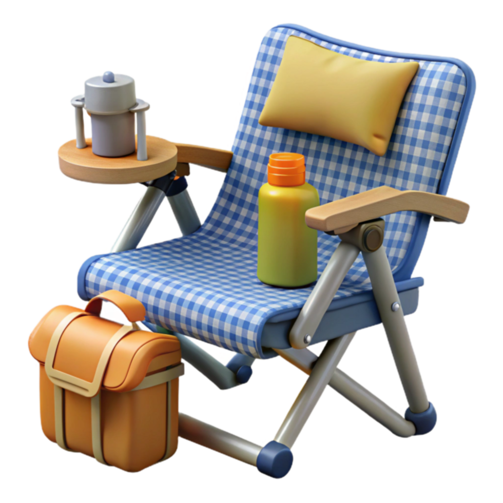 Relaxing Picnic Chair with Side Table png