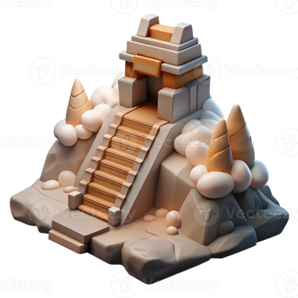 Ancient Temple 3D Model Steps to the Top png