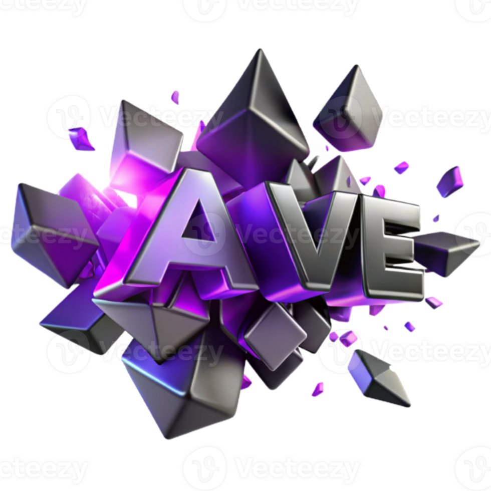 AVE 3D Text Explosion, Abstract, Purple, Cubes png