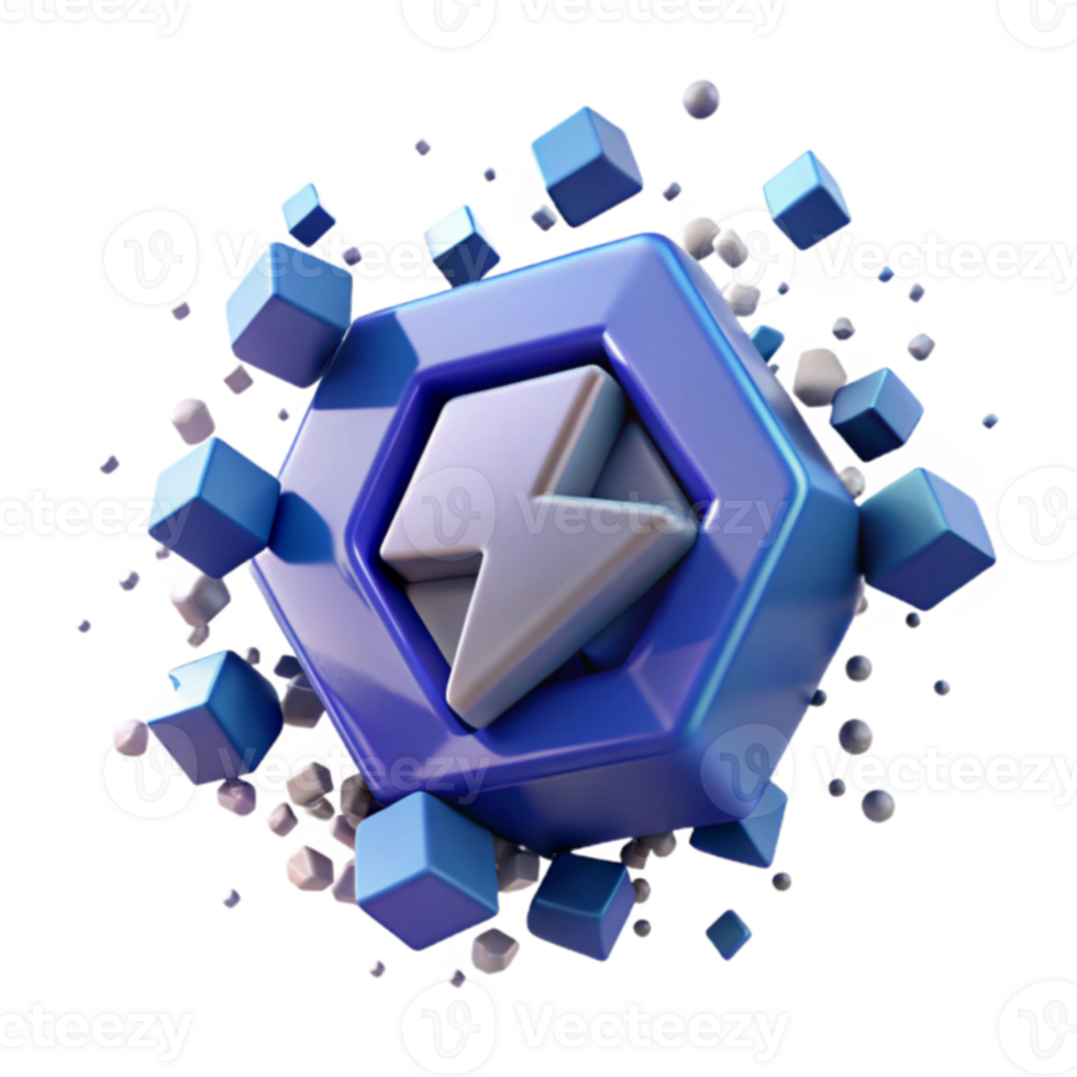 3D Hexagon Arrow Upward Growth, Progress, and Advancement png