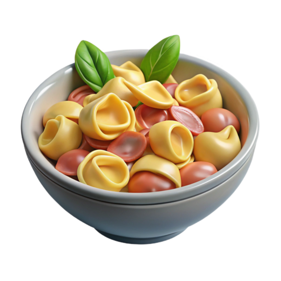Delicious Tortellini Pasta Bowl with Tomatoes and Basil png