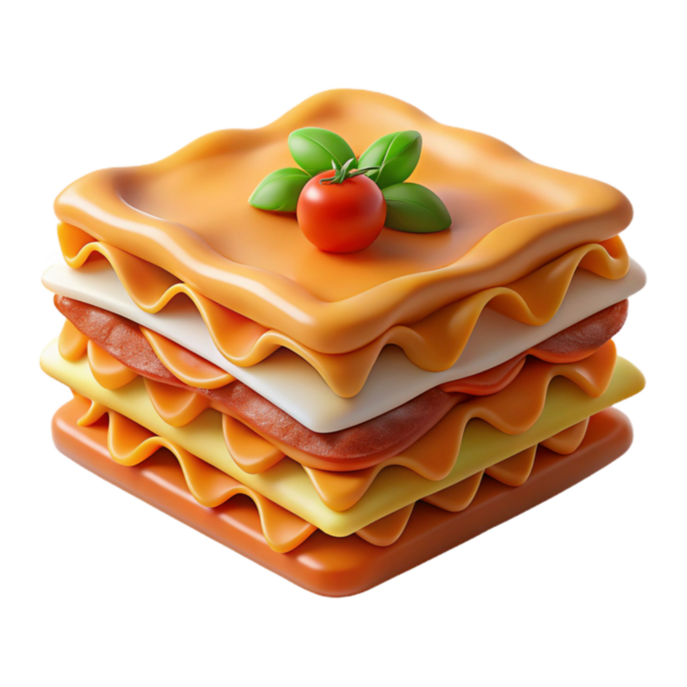 Layered Pasta Dish with Tomato and Basil png