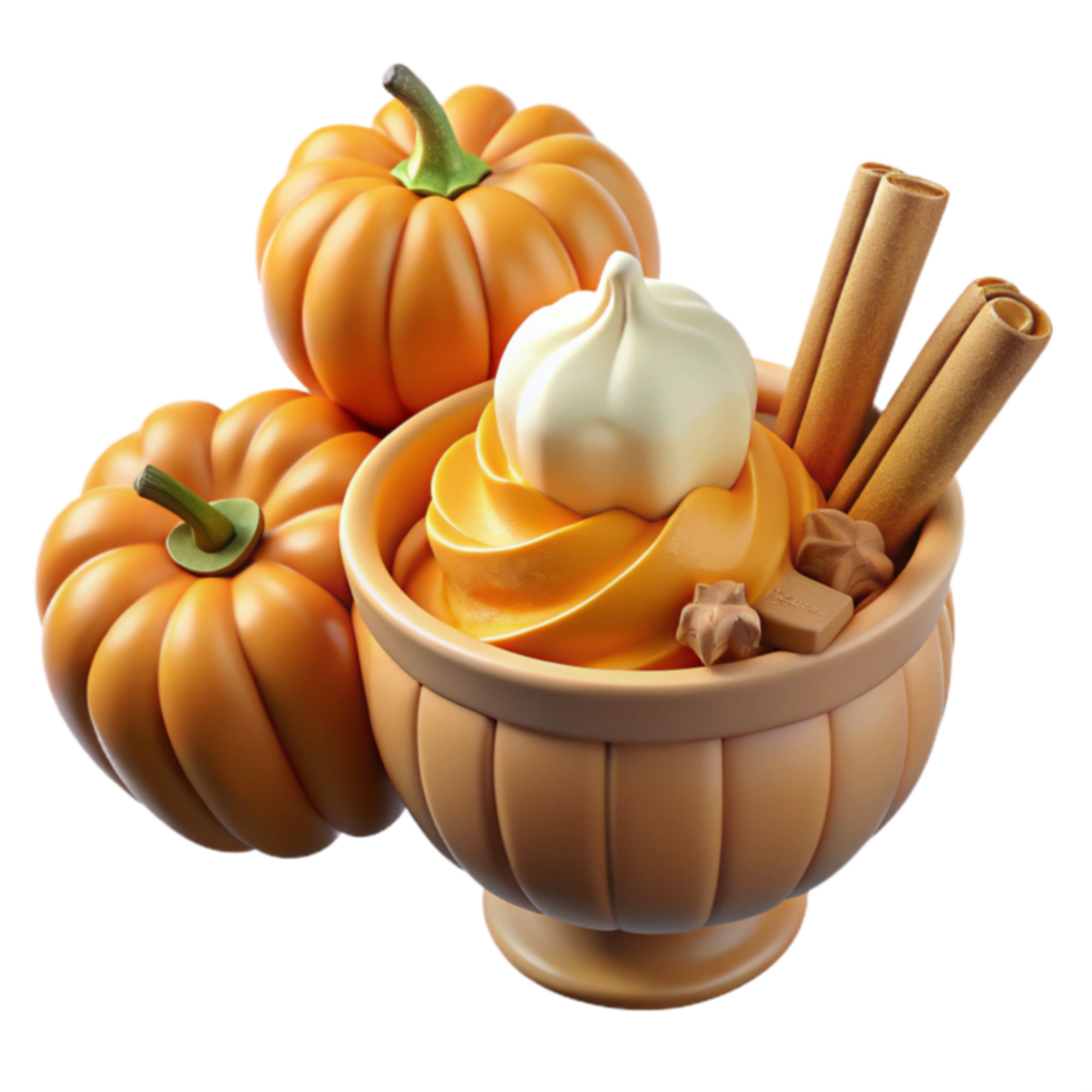 Pumpkin Spice Swirl Dessert with Cinnamon png