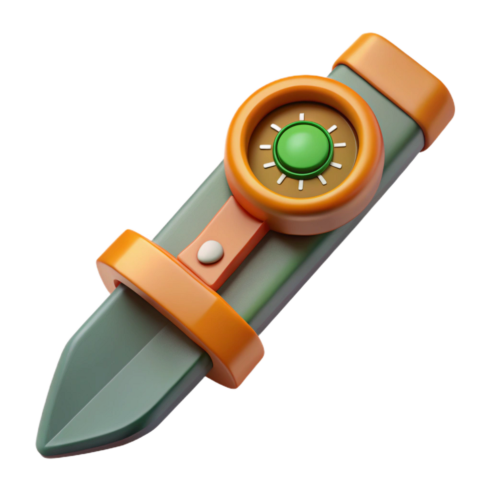 3D Render of Cartoon-Style Utility Belt Gadget png