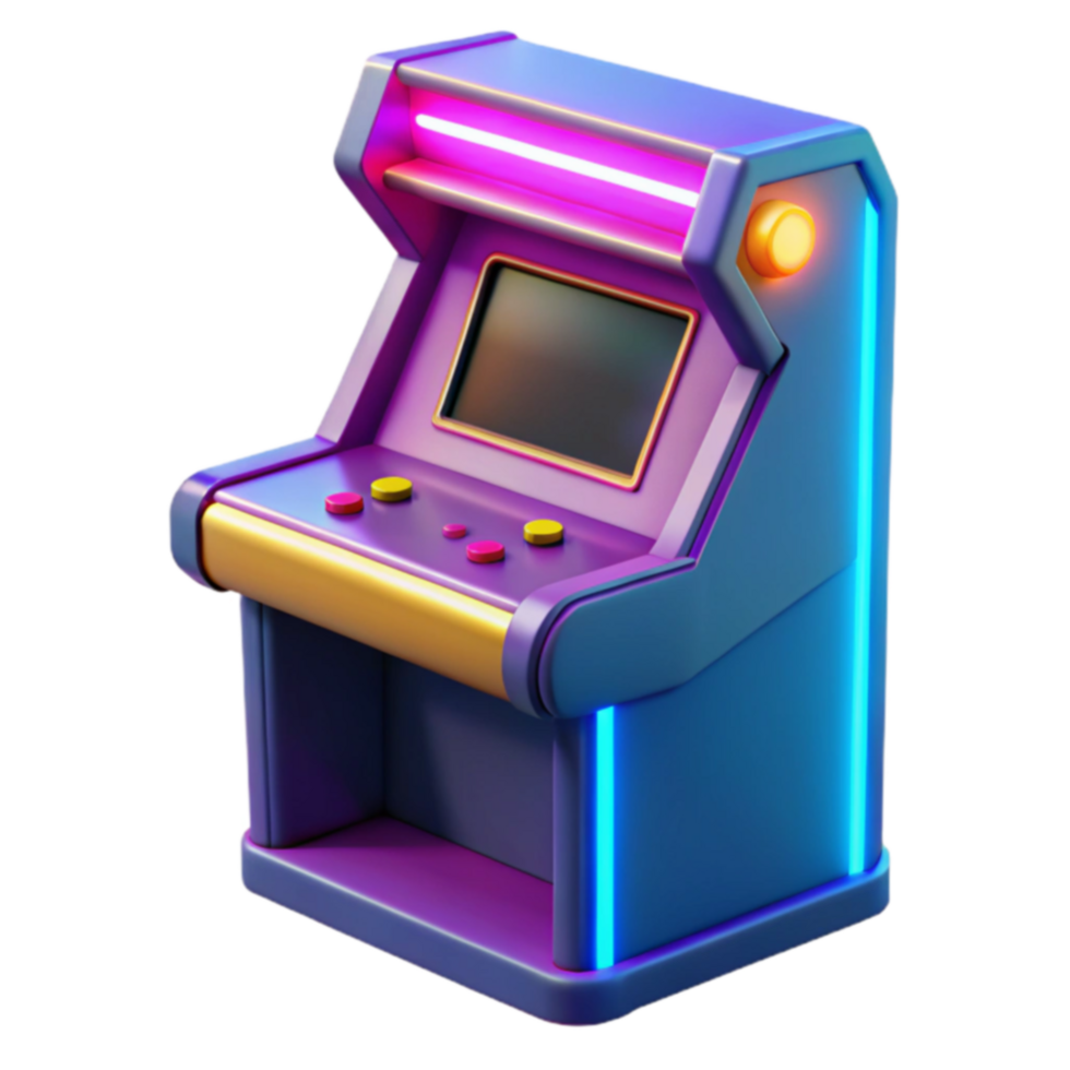 Retro Arcade Game Machine 80s Style Neon png