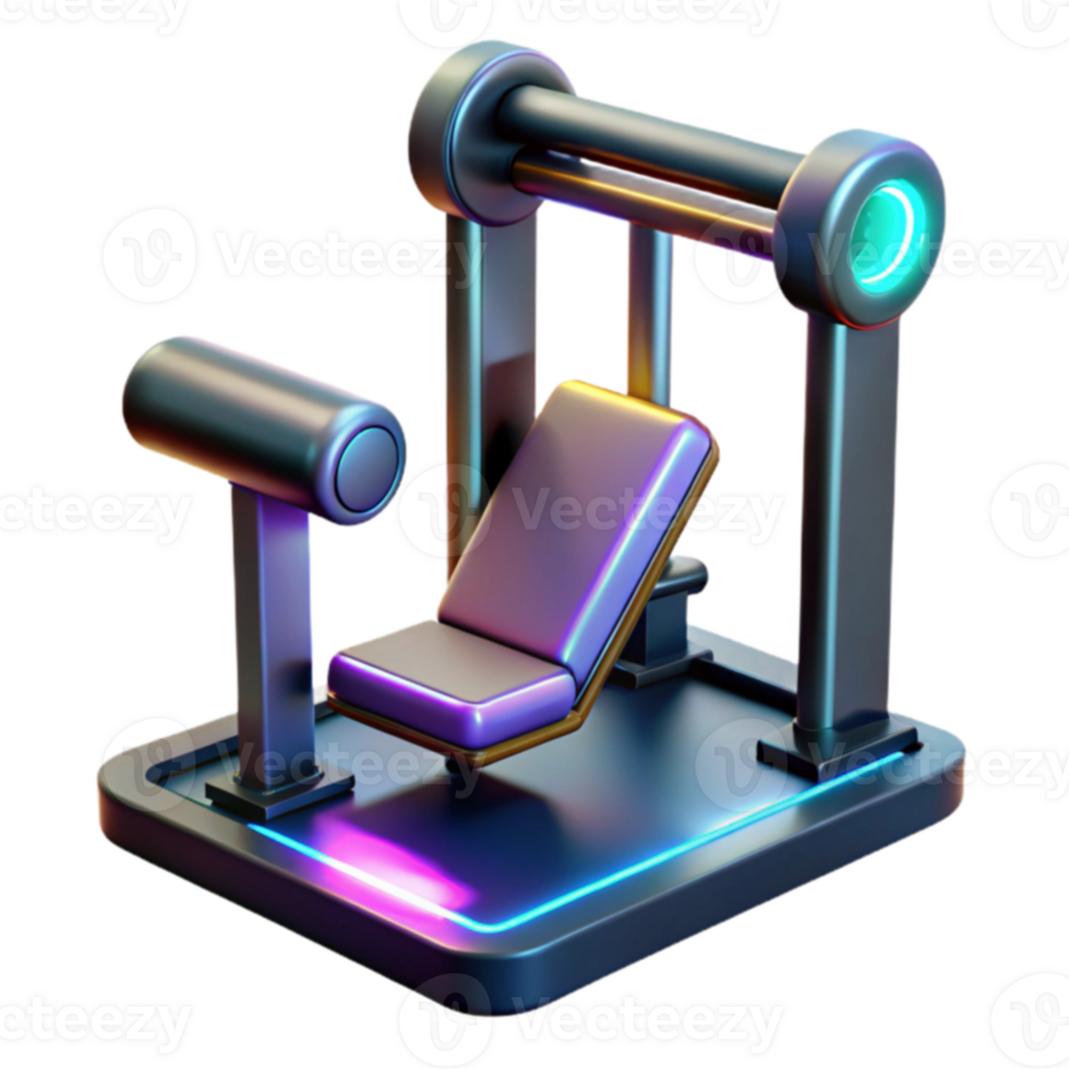 Futuristic Fitness Machine 3D Render of Modern Gym Equipment png