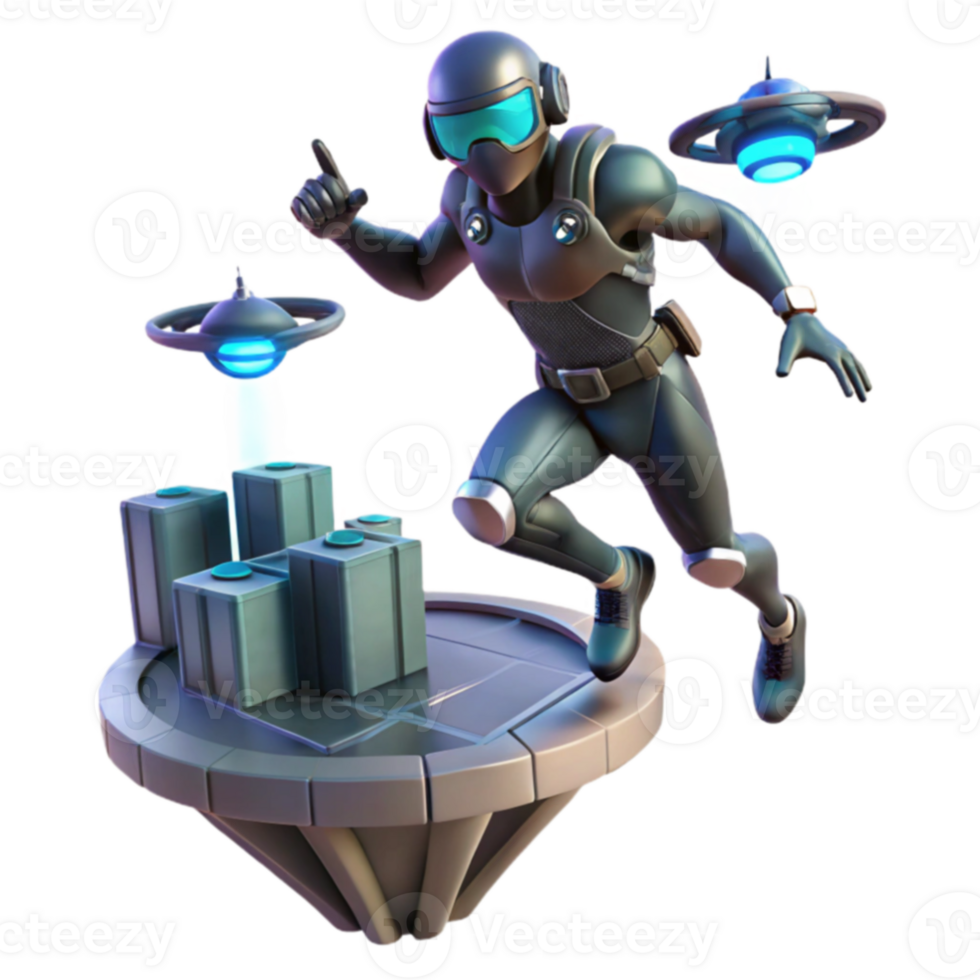 Futuristic Astronaut Energy Source UFOs png