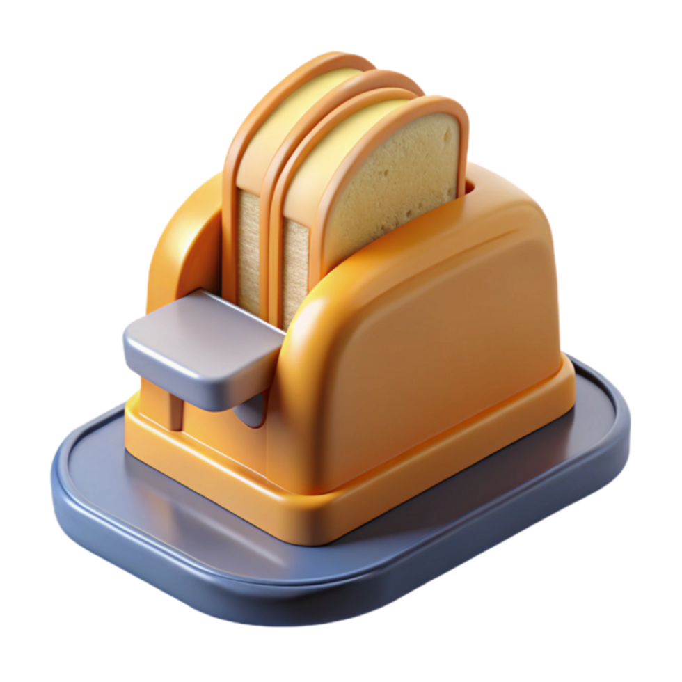 Orange Toaster with Two Slices of Bread png