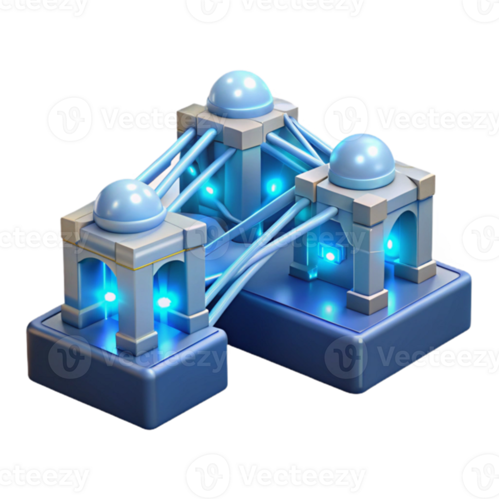 Interconnected Network Architecture Futuristic Data Center Design png
