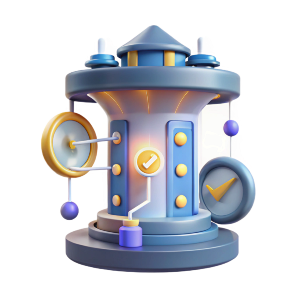 3D Render of Futuristic Verification System png