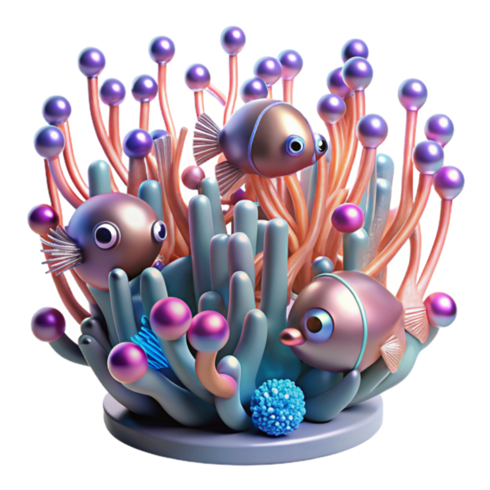 Undersea Scene Coral Reef with Fish png