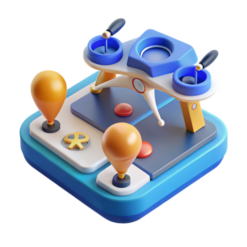 Drone Controller Game 3D Joystick Buttons png