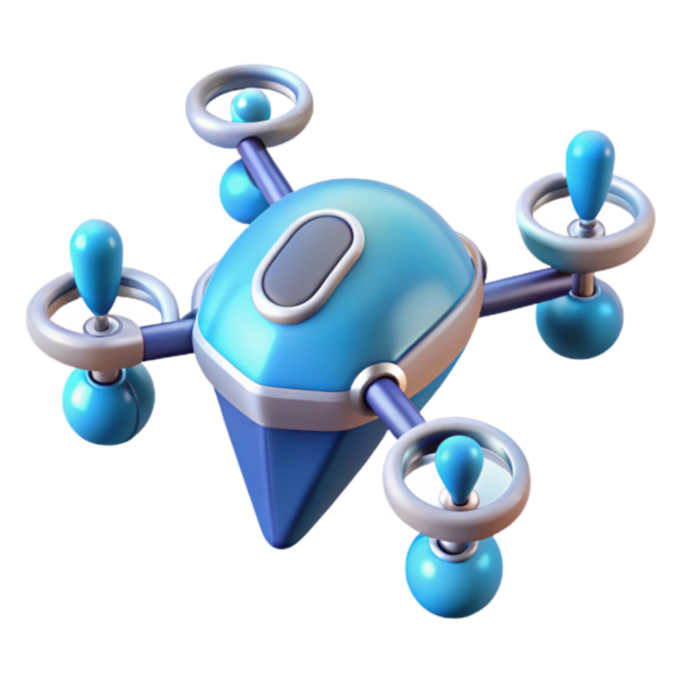 Futuristic Drone Design 3D Render of a Flying Vehicle png
