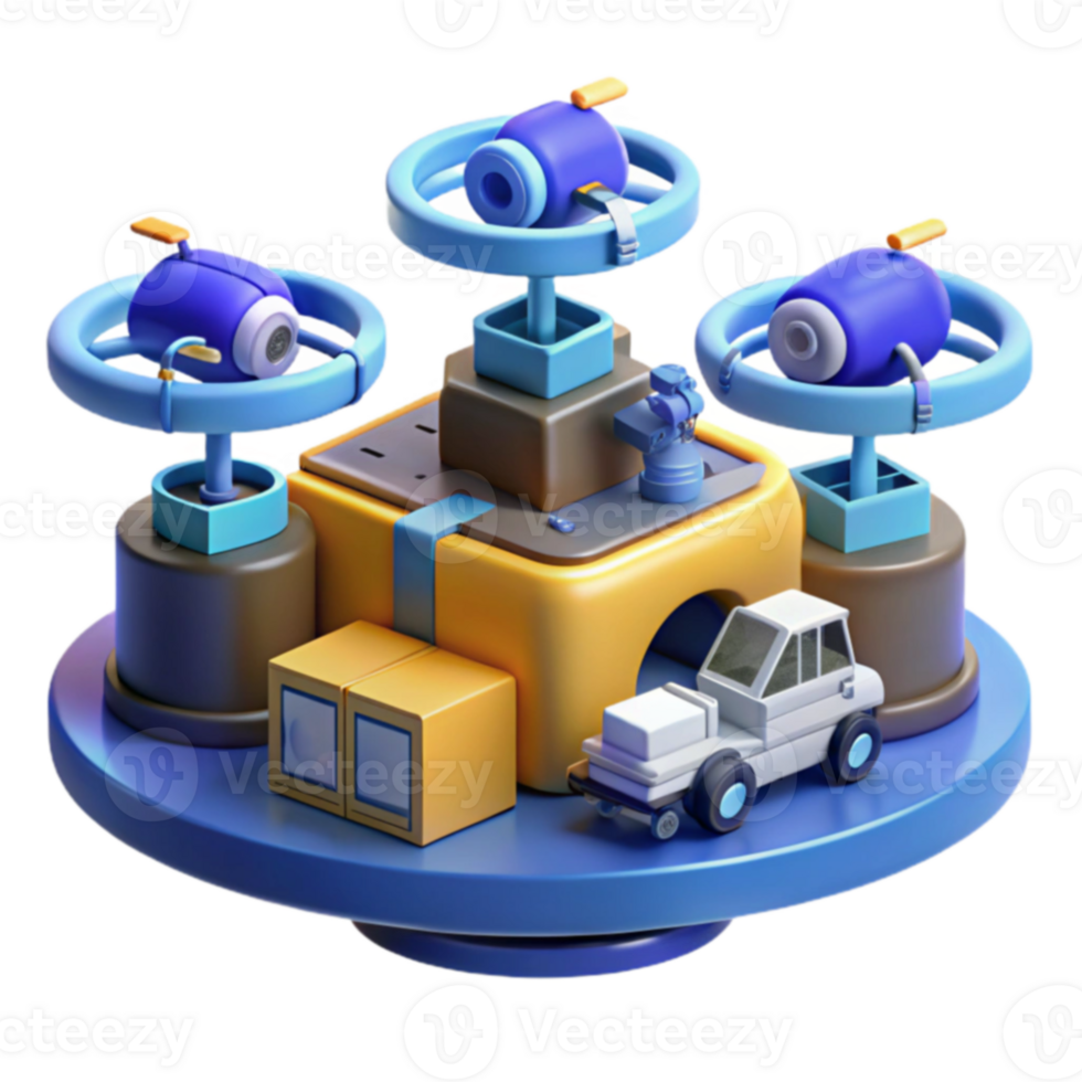 Automated Delivery System Drones, Robots, and Smart Logistics png