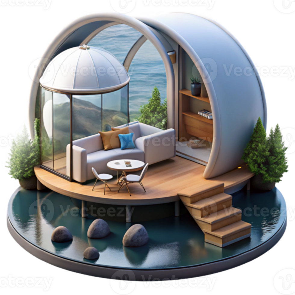 Luxury Floating Oasis Modern Minimalist Getaway png