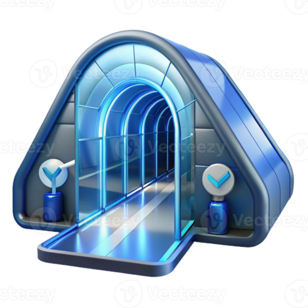 Futuristic Tunnel Entrance Digital Gateway to Innovation png