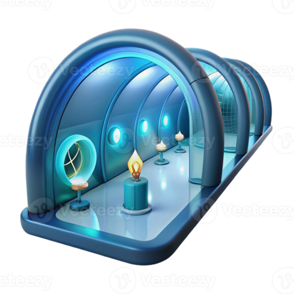 Futuristic Illuminated Tunnel A Journey Through Technologys Evolution png