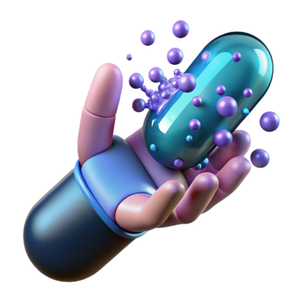 Capsule Dissolution 3D Render of Nanobots png