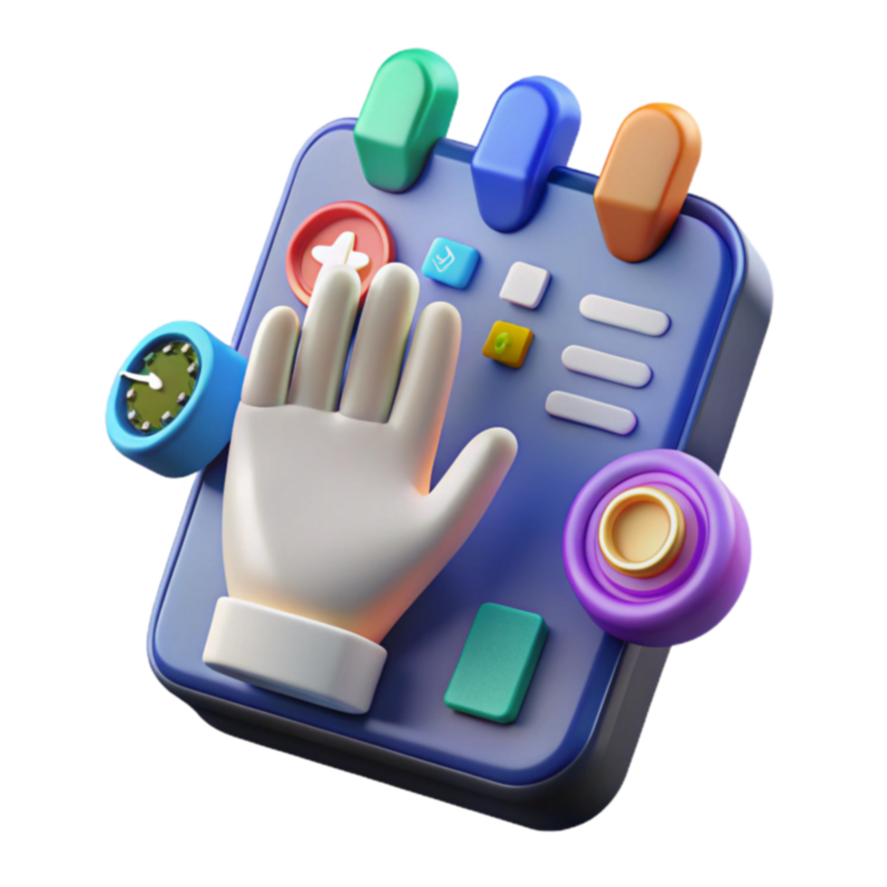 Interactive 3D Control Panel User Interface Design png