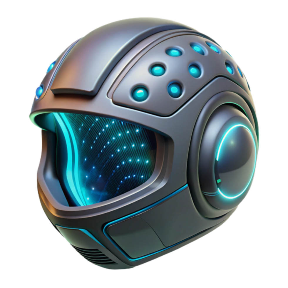 Futuristic Helmet Design Advanced Technology Sci-Fi Aesthetics png