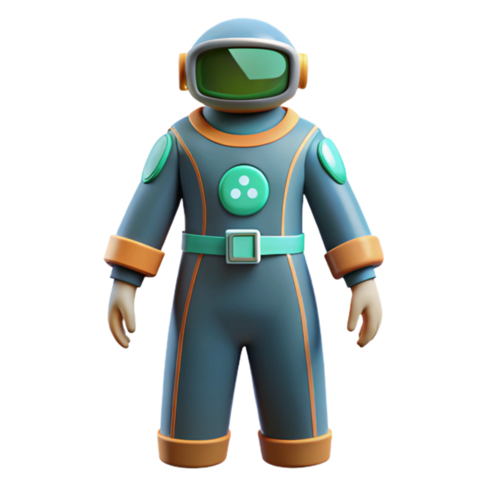 3D Astronaut in Retro Spacesuit png
