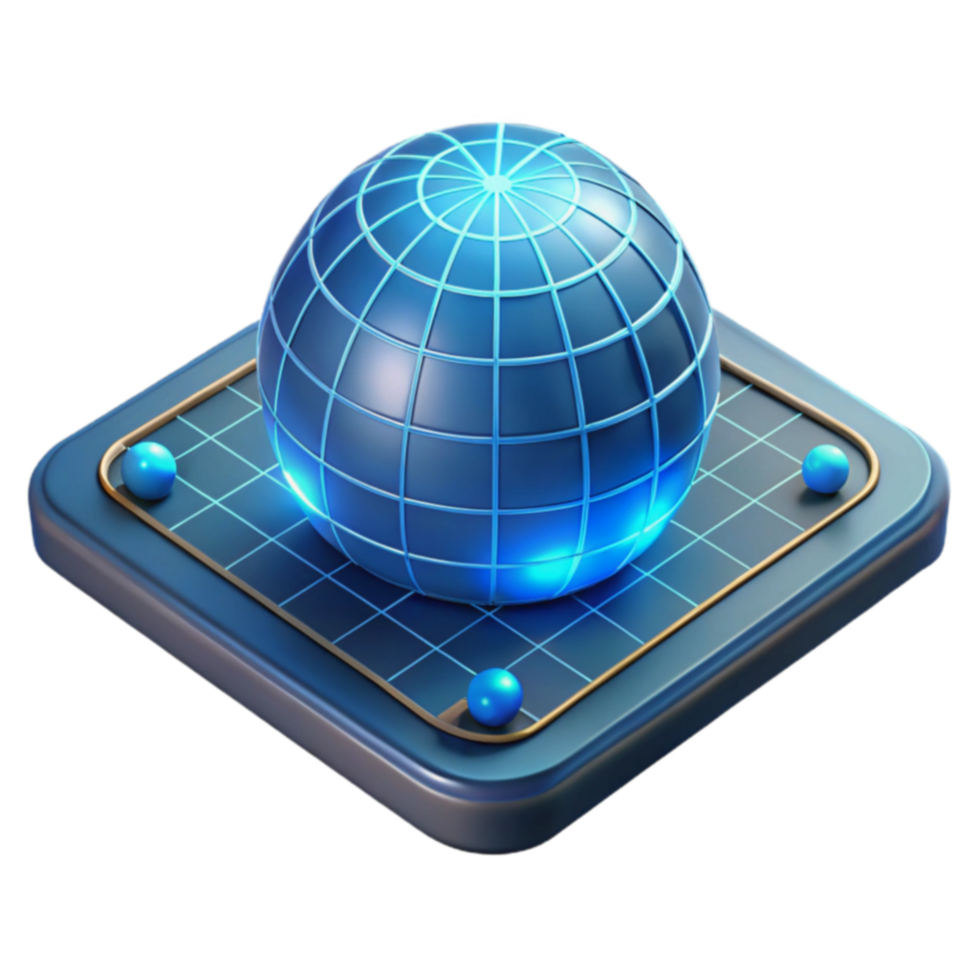 Global Network System 3D Rendering of a Futuristic World png