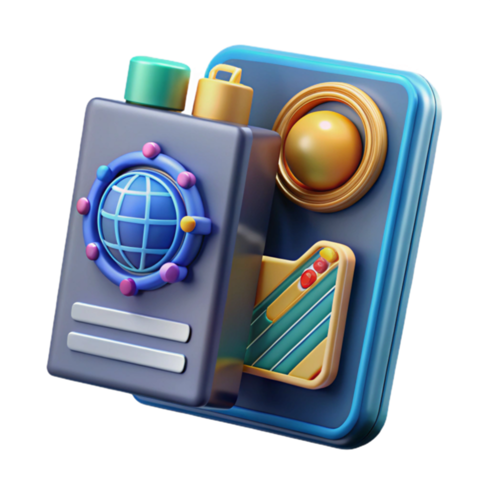 Global Network Device 3D Render of Futuristic Technology png