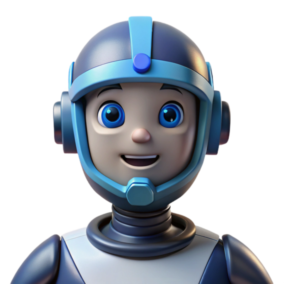 Joyful 3D Robot Boy Astronaut Avatar png