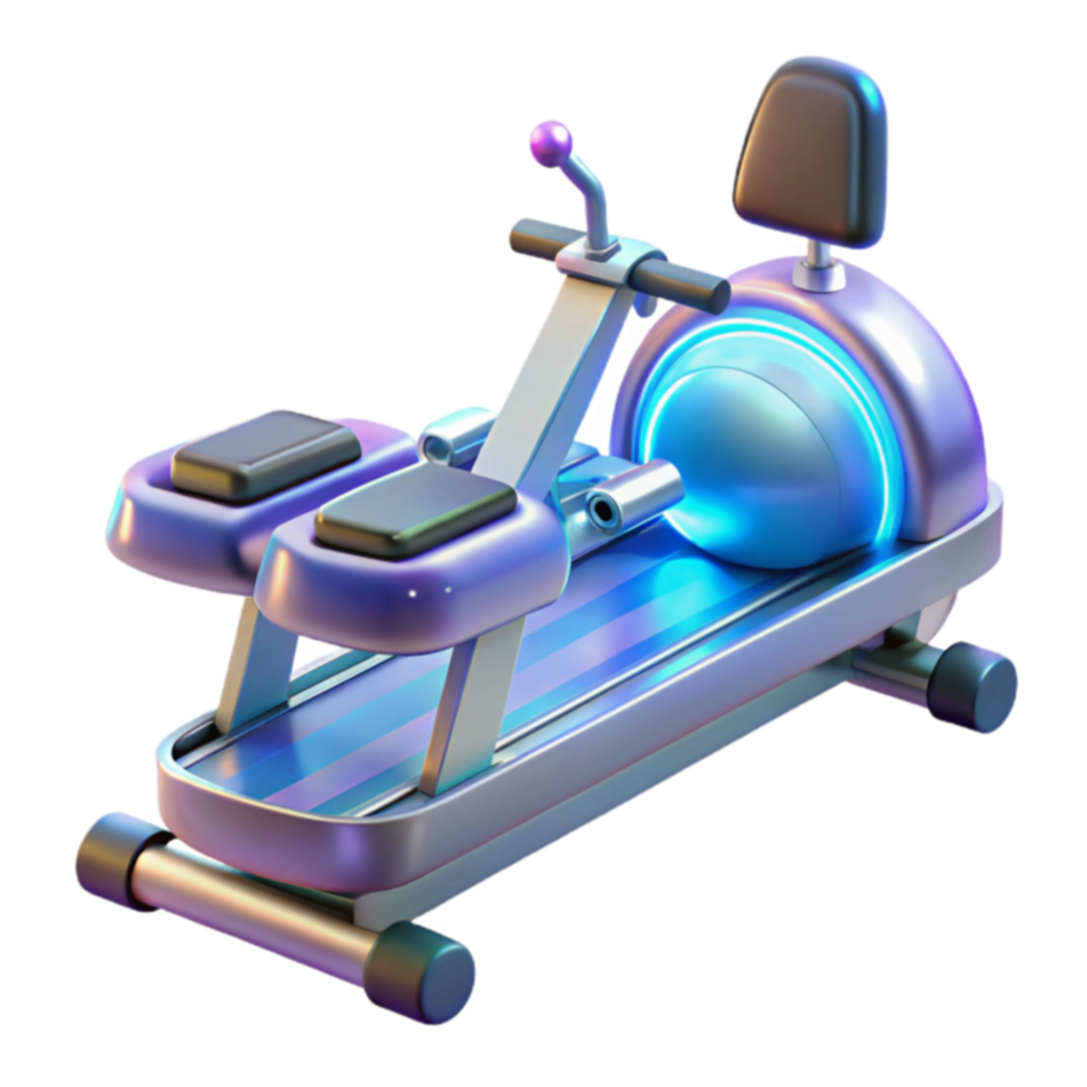 Futuristic Fitness Machine Elliptical Cross Trainer with Backrest png