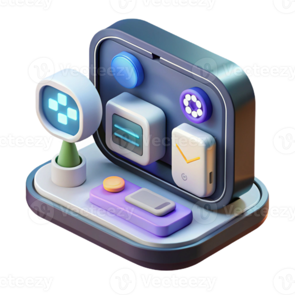 Interactive Dashboard User Interface Design with 3D Icons png