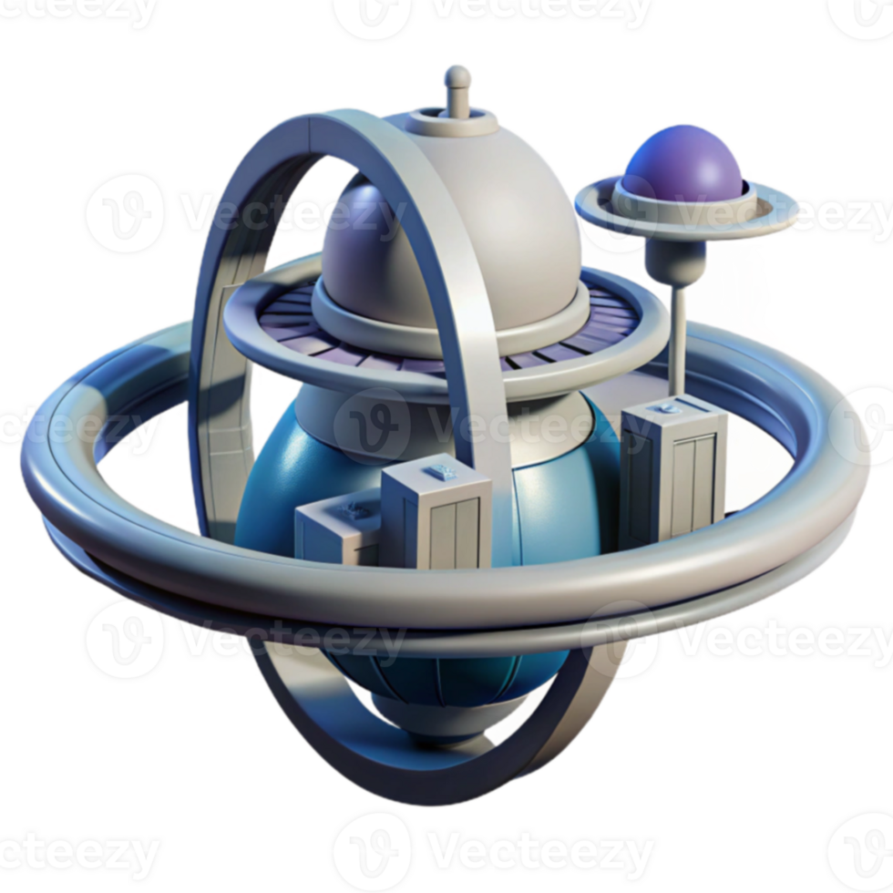 Futuristic Rotating Space Station Design png