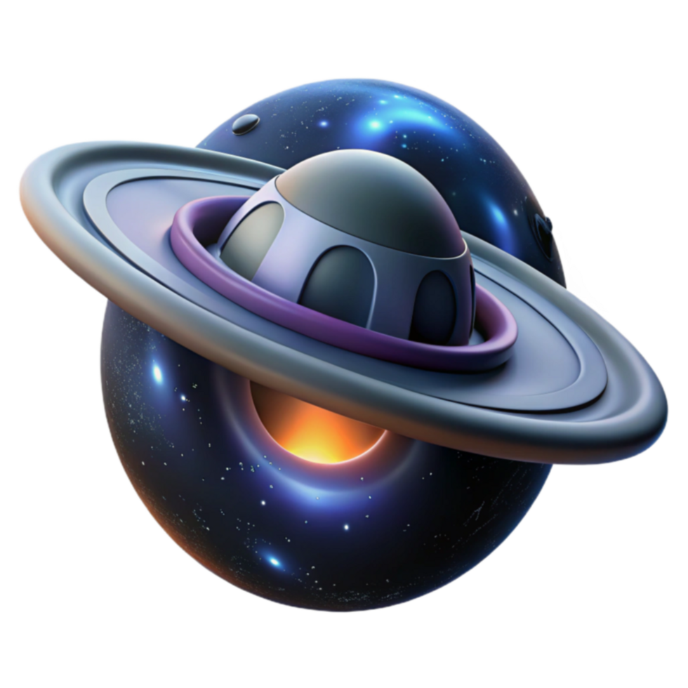 Cosmic Craft Over Galaxy Core png