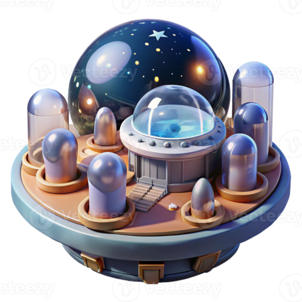 Futuristic Observatory Celestial Dome Space Research Station png