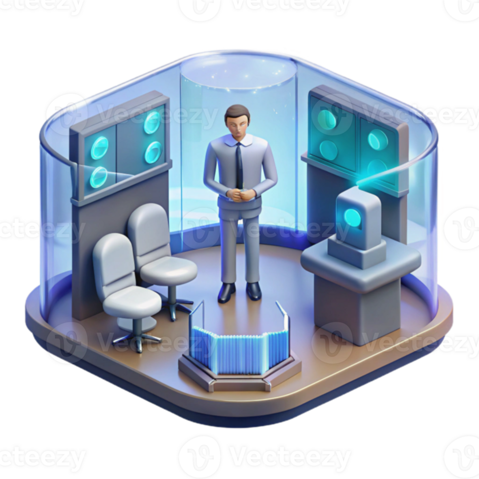Futuristic Control Room Operator Interface Design 56480161 PNG