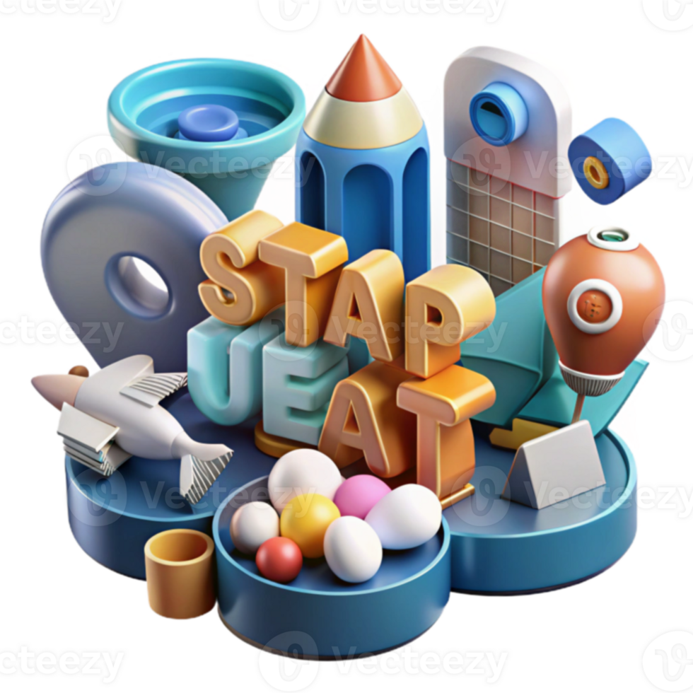 Stop, Eat, and Create 3D Abstract Art png