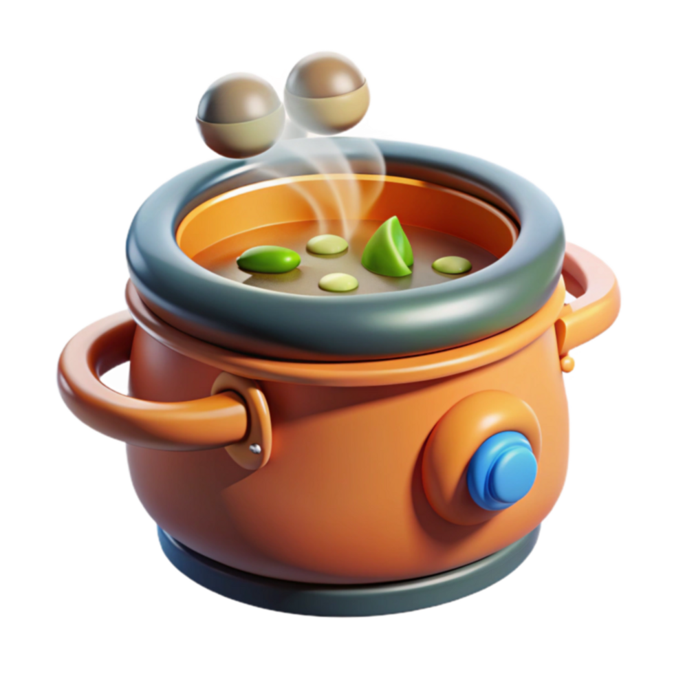 Steaming Soup in Cartoon Pot png