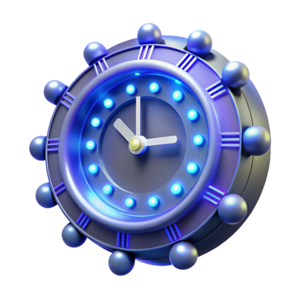 Futuristic Illuminated Clock Design png