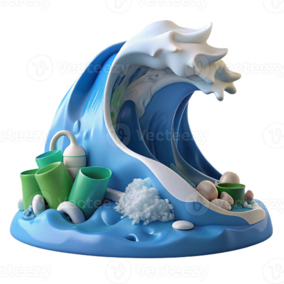 Ocean Wave 3D Model Digital Art, Foam, Coastal Scene png
