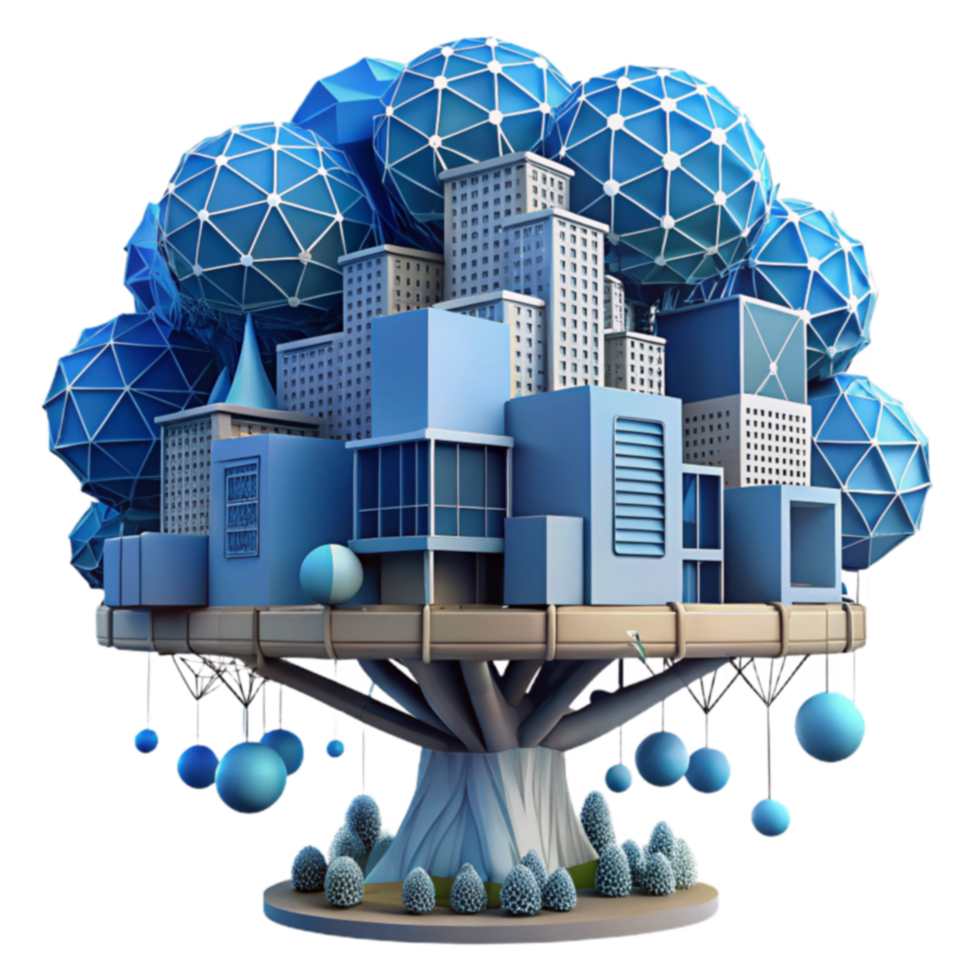 Futuristic Cityscape A Treetop Metropolis png