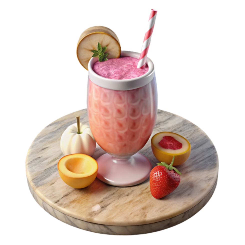 Refreshing Fruit Smoothie with Autumn Accents png
