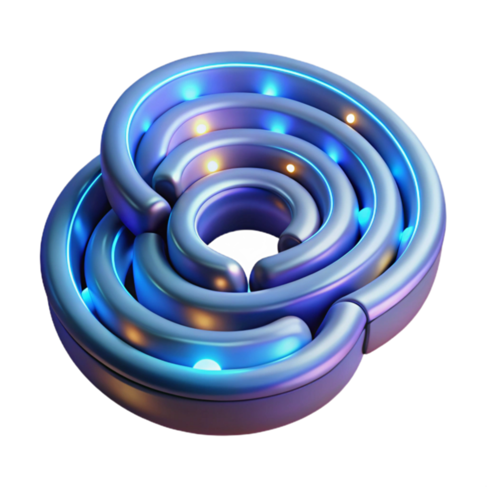 Abstract Circular Light Maze 3D Render png