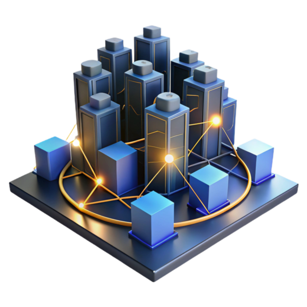Interconnected Data Centers Network Architecture Infrastructure png