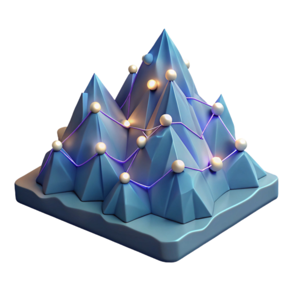 Abstract Mountain Peak Network Visualization png
