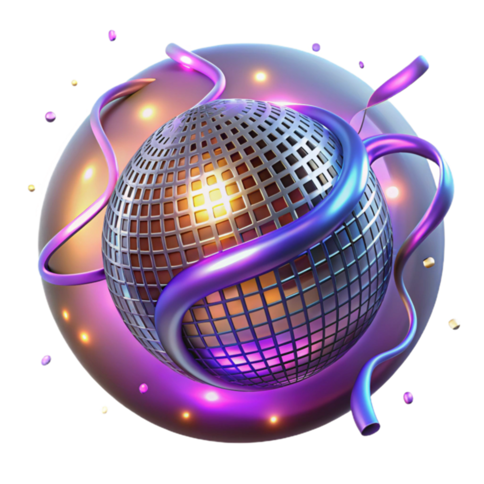 Abstract Sphere with Glowing Ribbons png