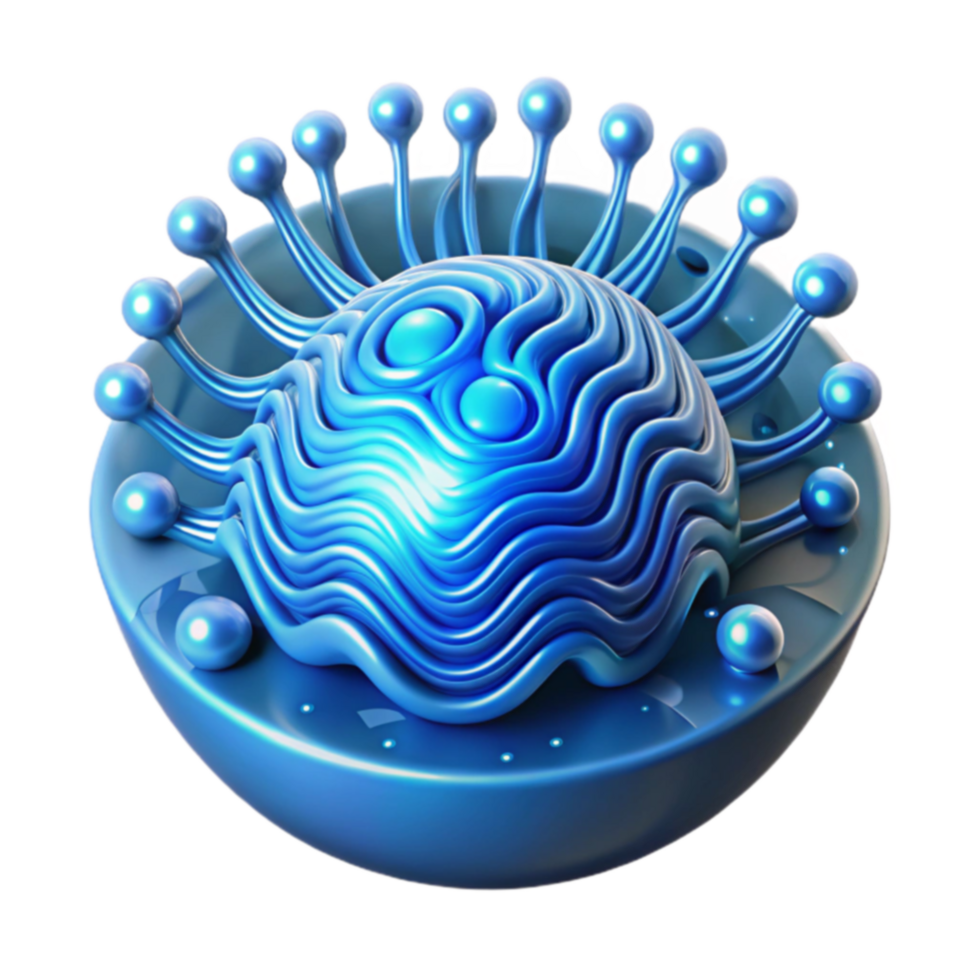 Microscopic Cell Structure 3D Model of Cellular Biology png