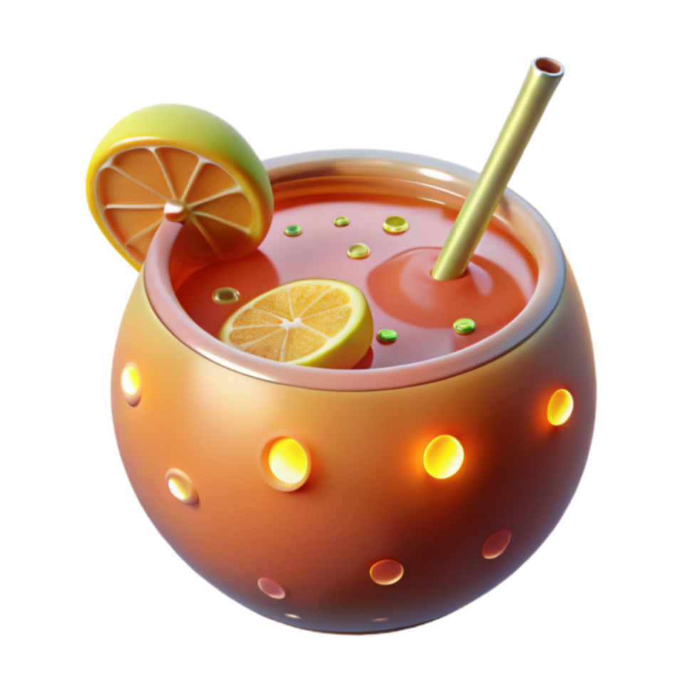 Refreshing Summer Citrus Cocktail in Unique Cup png